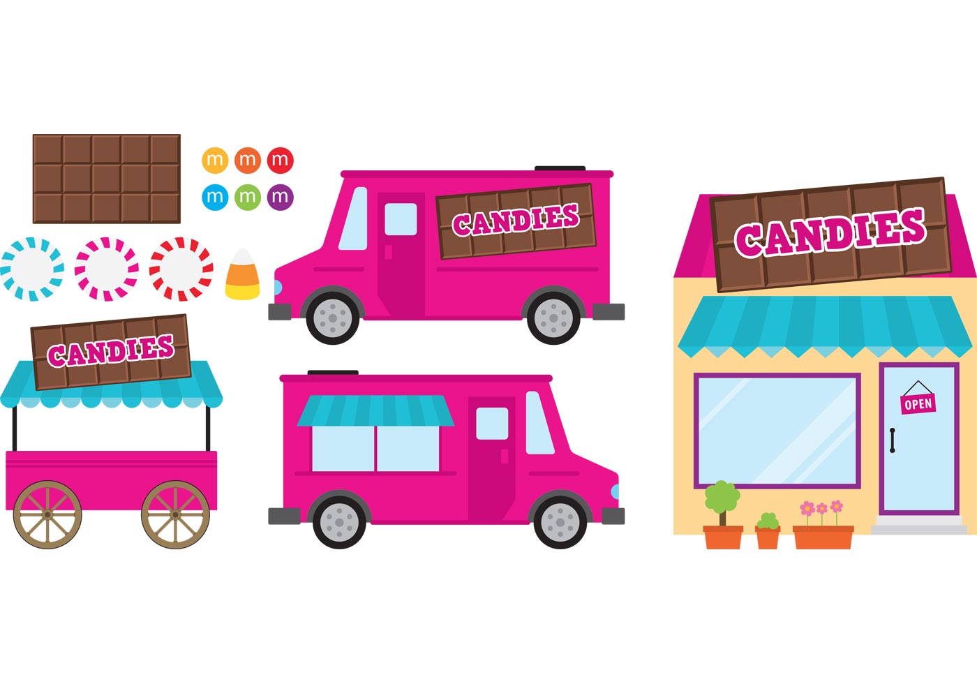 1400x980 Food Cart Free Vector Art