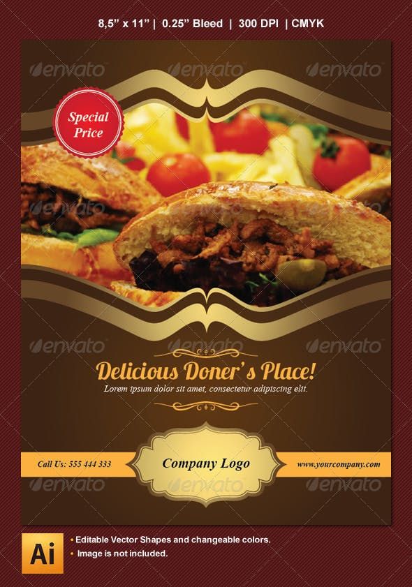 Food And Restaurant Flyer Vector 590x841 Food And Restaurant Flyer Vector