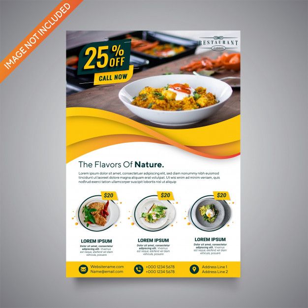 626x626 Modern Restaurant Flyer Vector Template Premium Vector Freepik