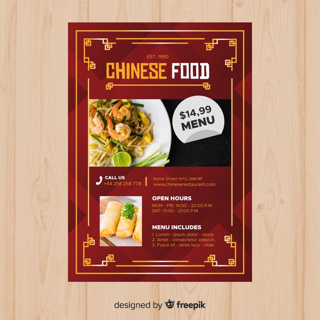 Photographic Chinese Food Flyer Vector Free Download 626x626 Photographic Chinese Food Flyer Vector Free Download