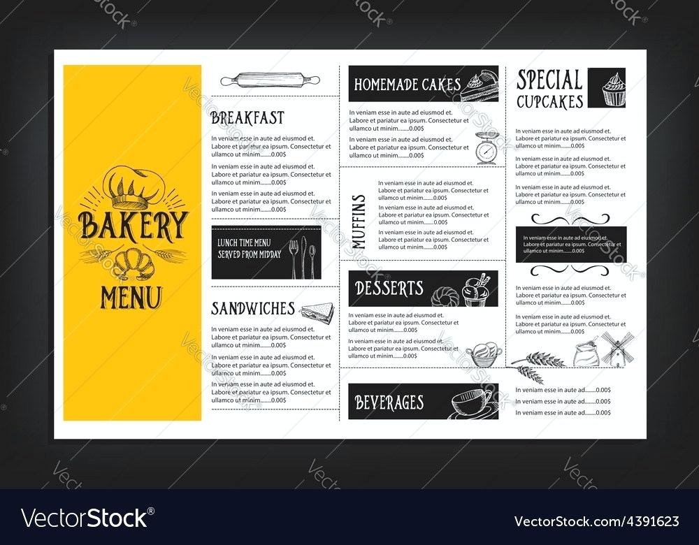 Restaurant Cafe Menu Template Design Food Flyer Vector Image 1000x780 Restaurant Cafe Menu Template Design Food Flyer Vector Image