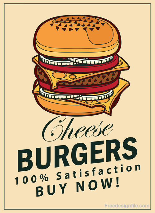 Cheese Burgers Flyer Vector Material Free Download 500x685 Cheese Burgers Flyer Vector Material Free Download