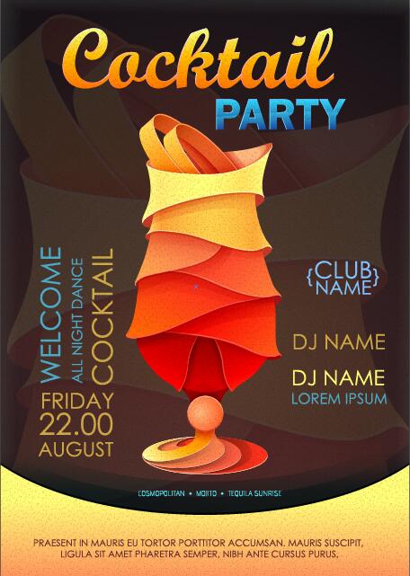 Cocktail Party Flyer Vector Template Free Download 456x641 Cocktail Party Flyer Vector Template Free Download