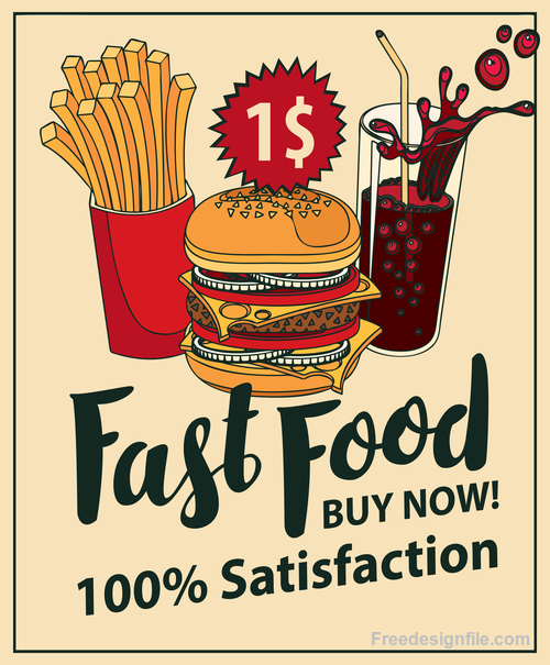Fast Food Buy Now Retro Flyer Vector Material Free Download 500x605 Fast Food Buy Now Retro Flyer Vector Material Free Download