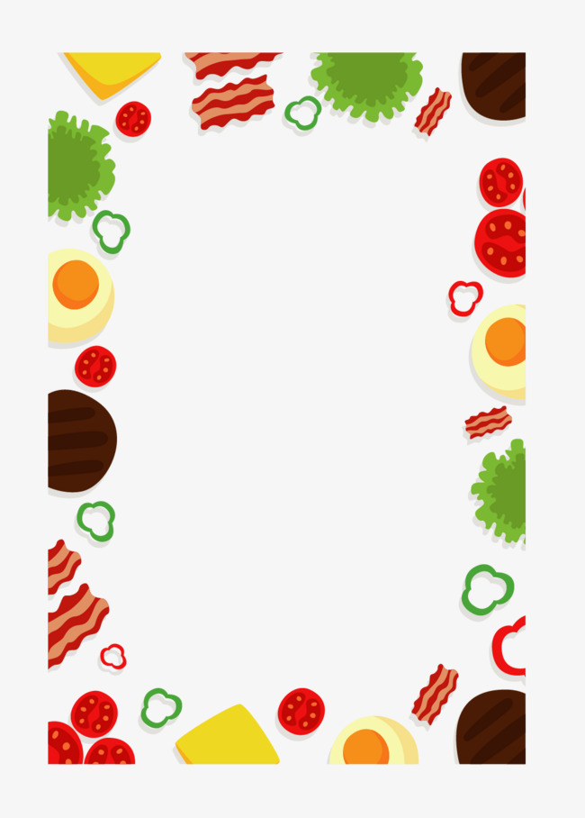 650x908 Hand Painted Food Vector Border, Vector