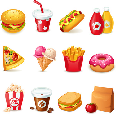 374x368 Fast Food Icons Vector Free Vector Download