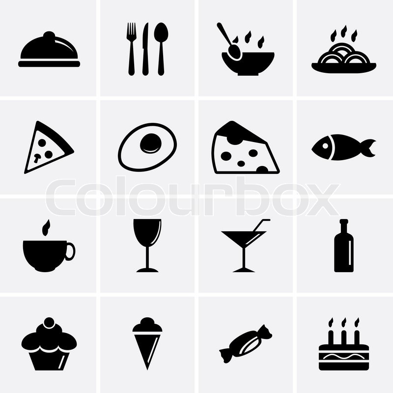 800x800 Food And Drink Icons Vector Stock Vector Colourbox