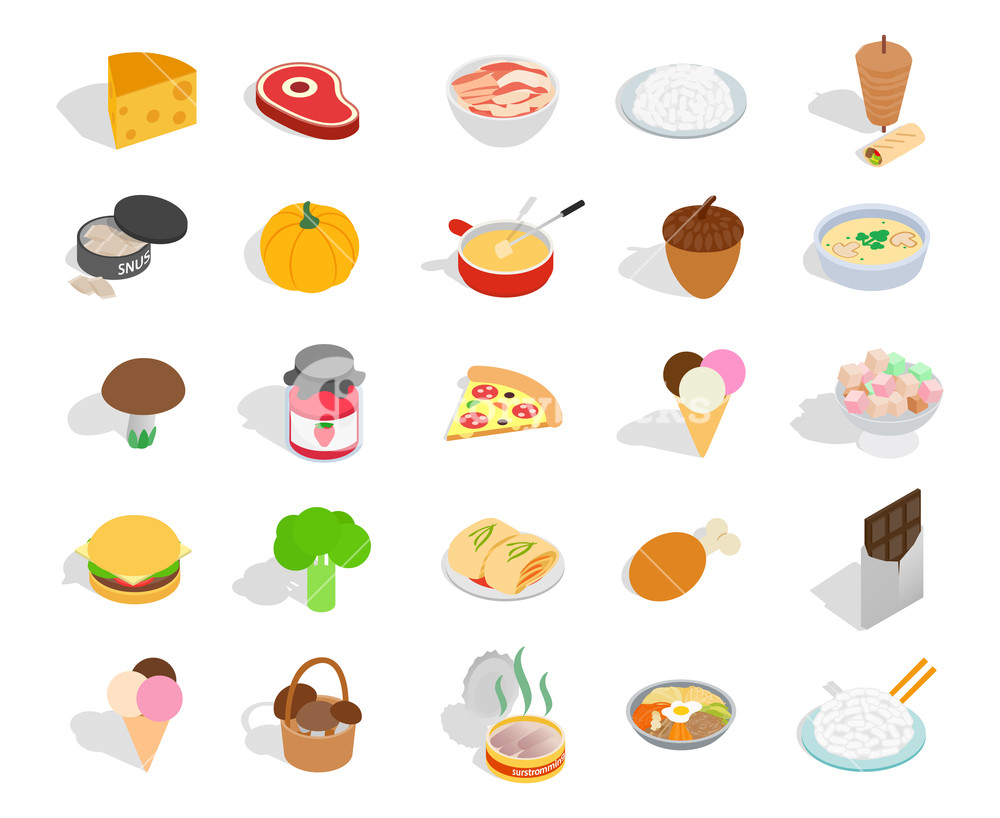 1000x818 Food Icon Set Isometric Set Of Food Vector Icons For Web Design