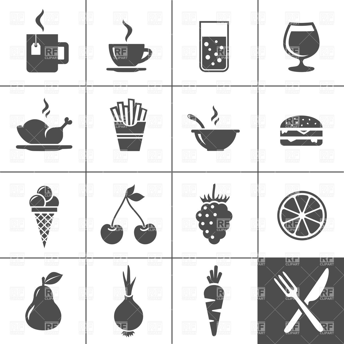1200x1200 Fast Food Vector Icon Images