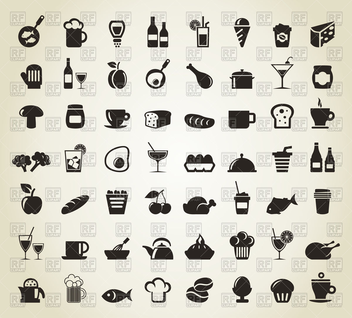 1200x1085 Set Of Food Icons Vector Image Of Food And Beverages
