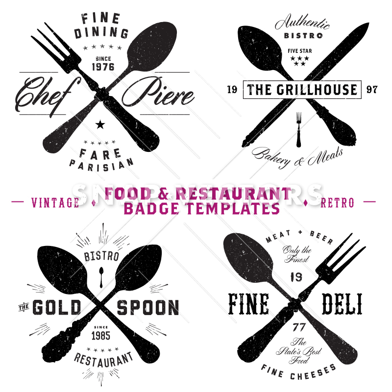 Vector Restaurant And Food Logo And Badge Templates 800x800 Vector Restaurant And Food Logo And Badge Templates