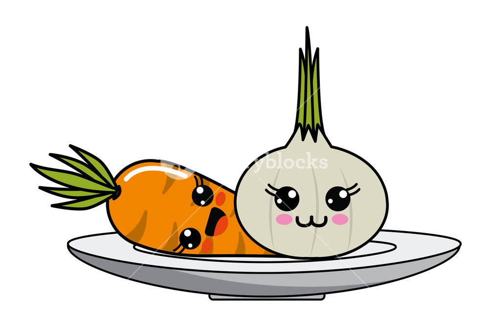1000x667 Isolated Kawaii Vegetables,concept Of Organic Healthy Fresh