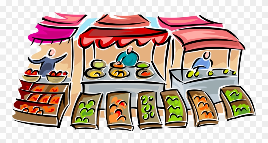 880x472 Vector Illustration Of Outdoor Farmer's Food Market