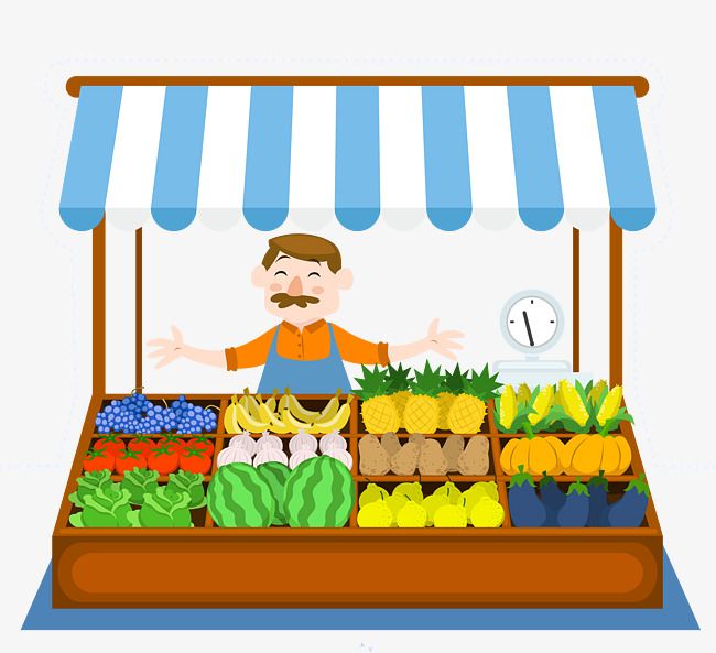 650x593 Vector Sells Fruit And Vegetables Cartoon Uncle, Vegetable Market