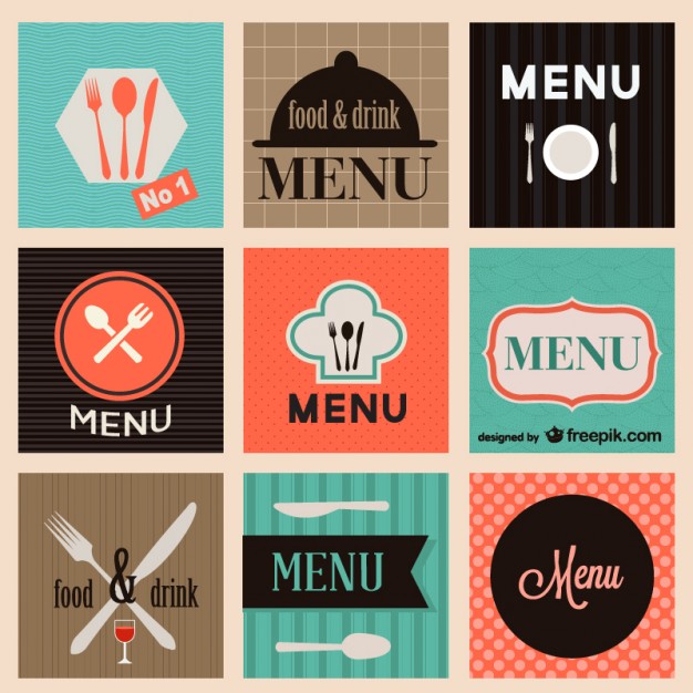 626x626 Food Menu Logo Set Vector Free Download