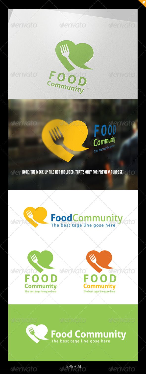 590x1506 Food Community Logo Vector