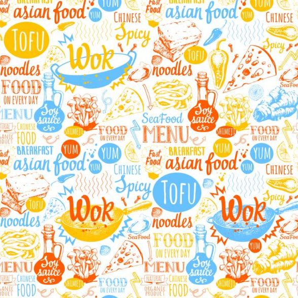 588x588 Food Menu Seamless Pattern Vector Free Download