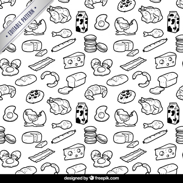 626x626 Hand Drawn Food Pattern Vector Free Download