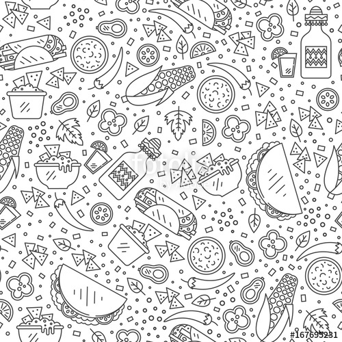 500x500 Mexican Food Pattern Stock Image And Royalty Free Vector