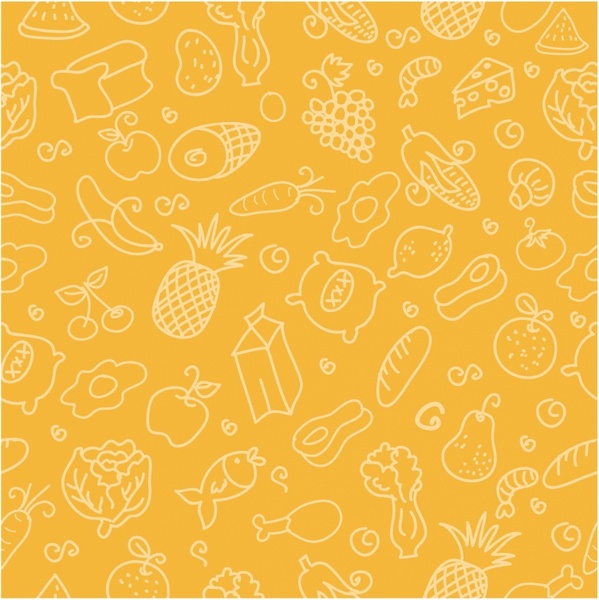 599x600 Seamless Pattern Food Free Vector In Adobe Illustrator