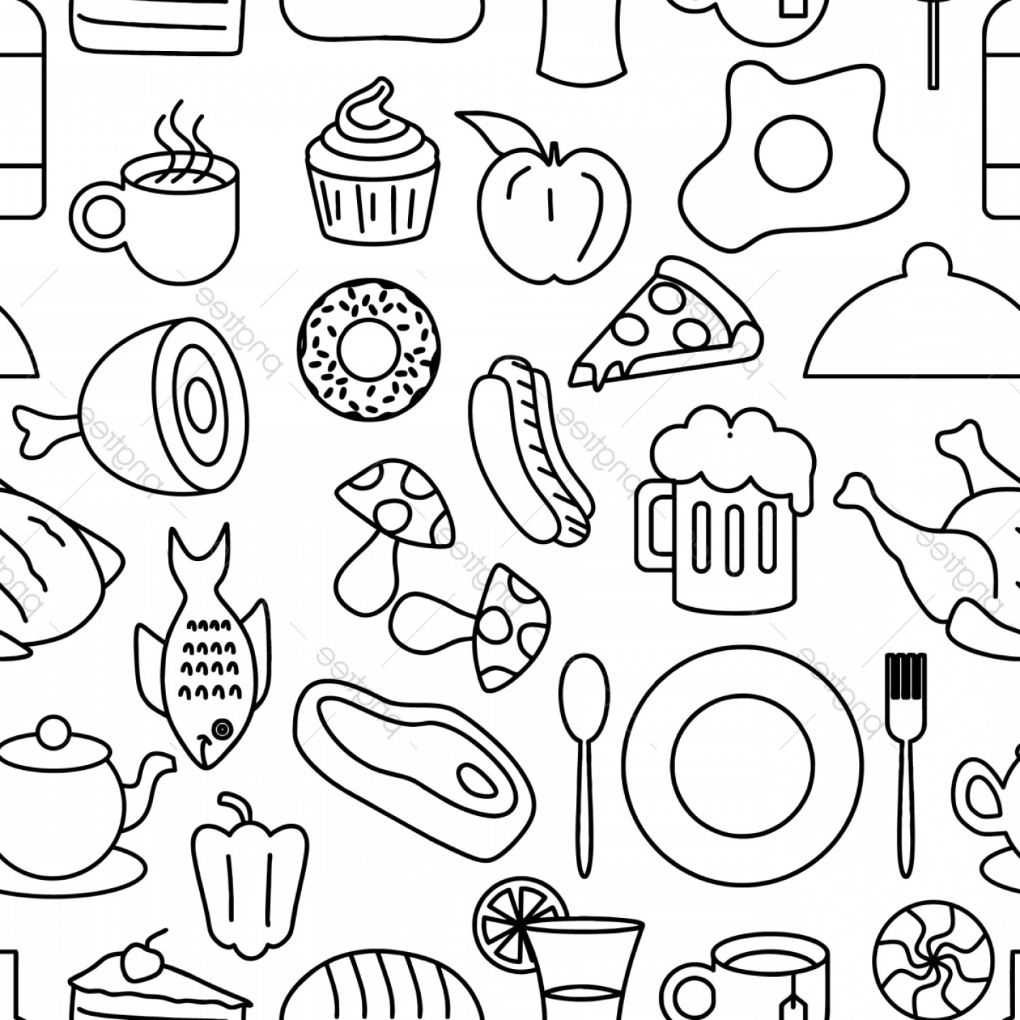 Food Pattern Vector at Vectorified.com | Collection of Food Pattern ...