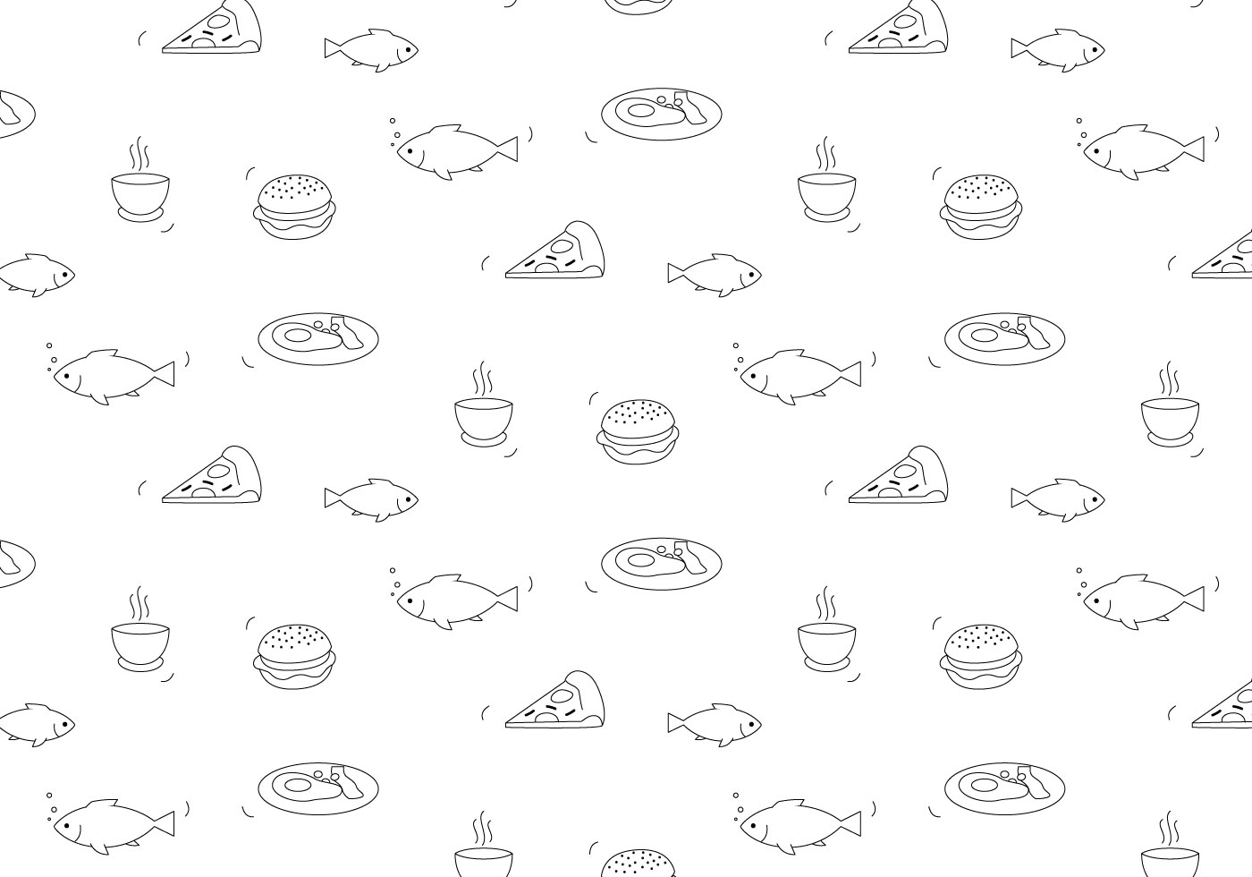 1400x980 Food Vector Pattern