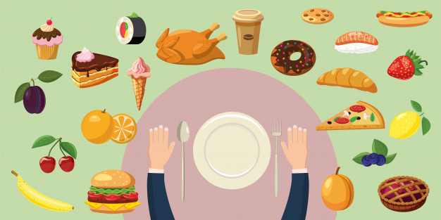 626x313 Food Horizontal Background Concept Plate Vector Premium Download