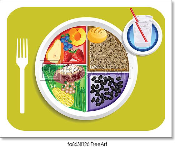 560x470 Free Art Print Of Vegan Dinner Food My Plate Vector Illustration