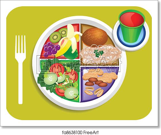 560x470 Free Art Print Of Vegan Lunch Food My Plate Vector Illustration