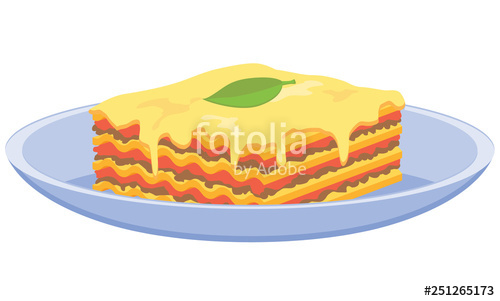 500x301 Lasagna Food On Plate Vector Stock Image And Royalty Free Vector