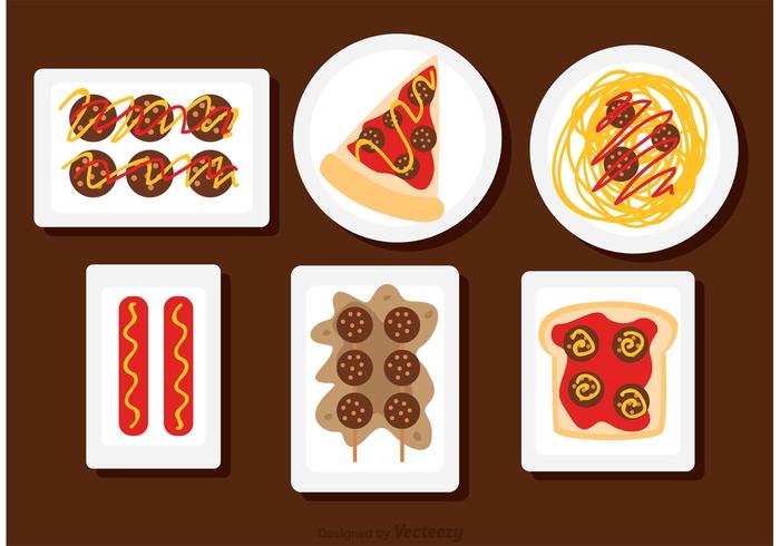 700x490 Food On The Plate Vectors