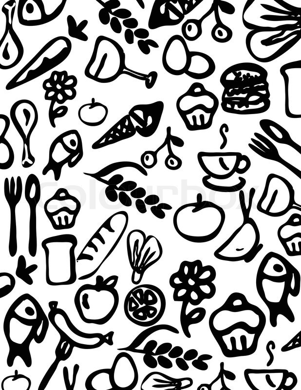 618x800 Collection Of Food Silhouette Stock Vector Colourbox