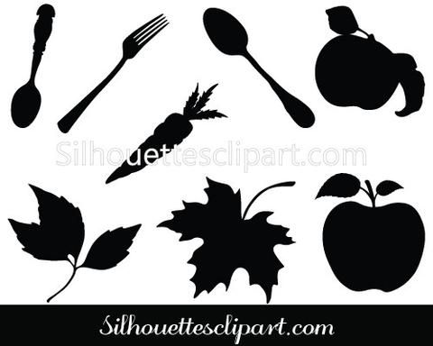 480x384 Thanksgiving Food Silhouette Vector Thanksgiving Silhouette