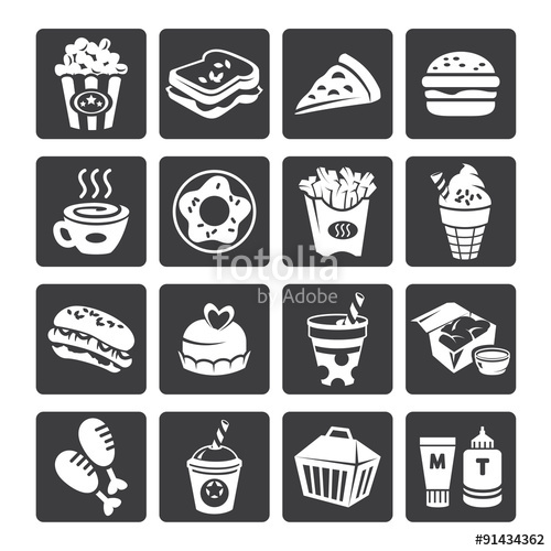 500x500 Transparent Fast Food Silhouettes Stock Image And Royalty Free