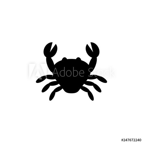 500x500 Crustaceans, Crab Food Silhouette Vector Icon Crab Black Isolated