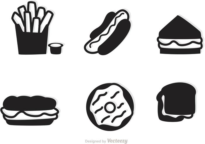 700x490 Fast Food Icons Vector Silhouettes