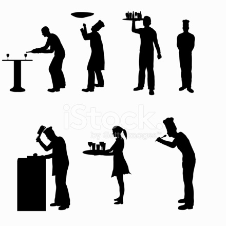 440x440 Food Service Silhouette Collection Vector Stock Vector