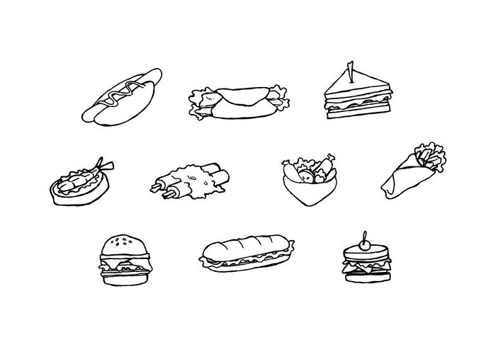 700x490 Free Sandwich Collection Sketch Vector