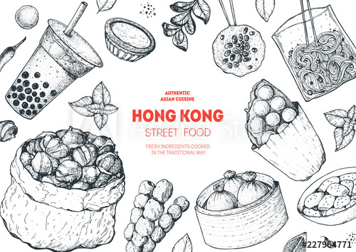 500x354 Hong Kong Street Food Frame Chinese Food Menu Design Template
