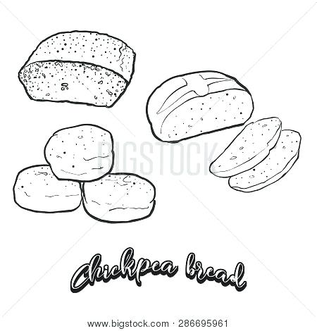 450x470 Sketch Of Bread Hand Drawn Sketch Of Chickpea Bread Bread Vector
