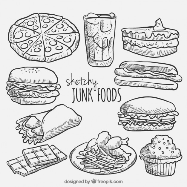 626x626 Sketches Fast Food Collection Vector Free Download