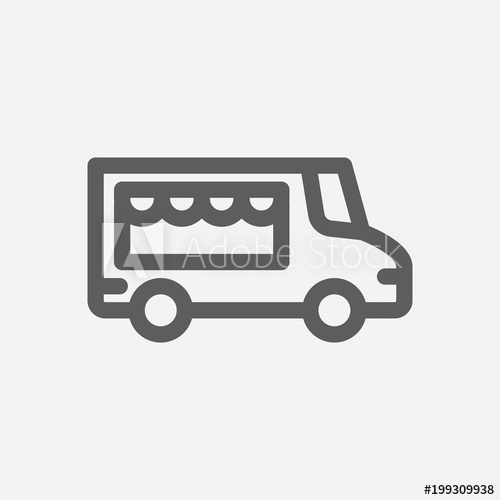 500x500 Food Truck Icon Line Symbol Isolated Vector Illustration