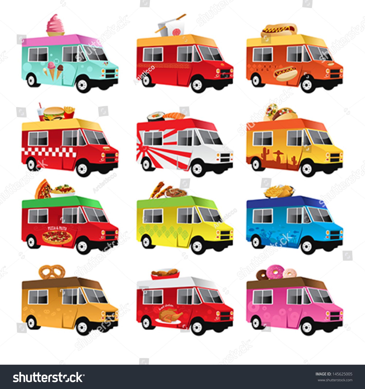 1500x1600 A Vector Illustration Of Food Truck Icon Designs Khlebnyj Domik