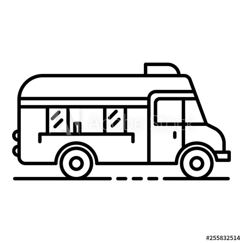 500x500 Fast Food Truck Icon Outline Fast Food Truck Vector Icon For Web