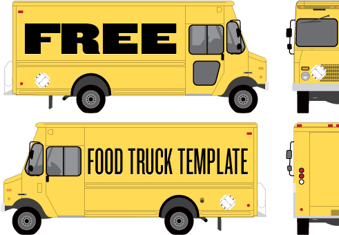 491x340 Food Truck Wrap Template