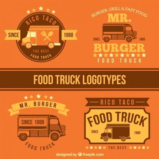 626x626 Flat Food Trucks Design Logo Templates Vector Free Download Semi