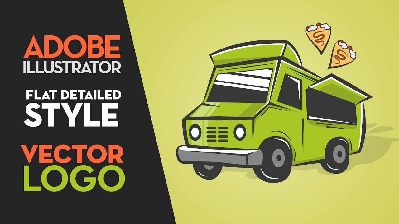 1280x720 Food Truck Vector Logo Design In Adobe Illustrator Cc