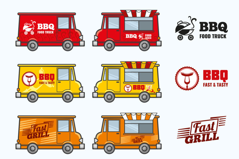 800x533 Food Trucks Vector Set