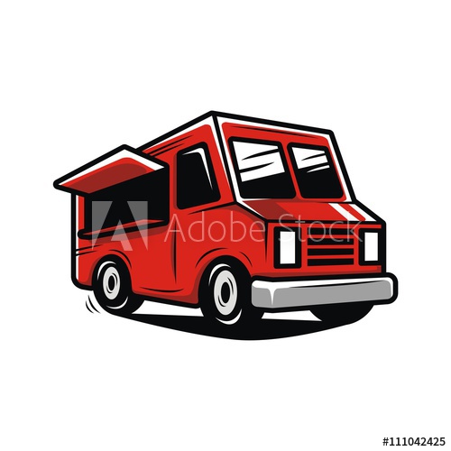 500x500 Fun And Playful Red Food Truck Vector