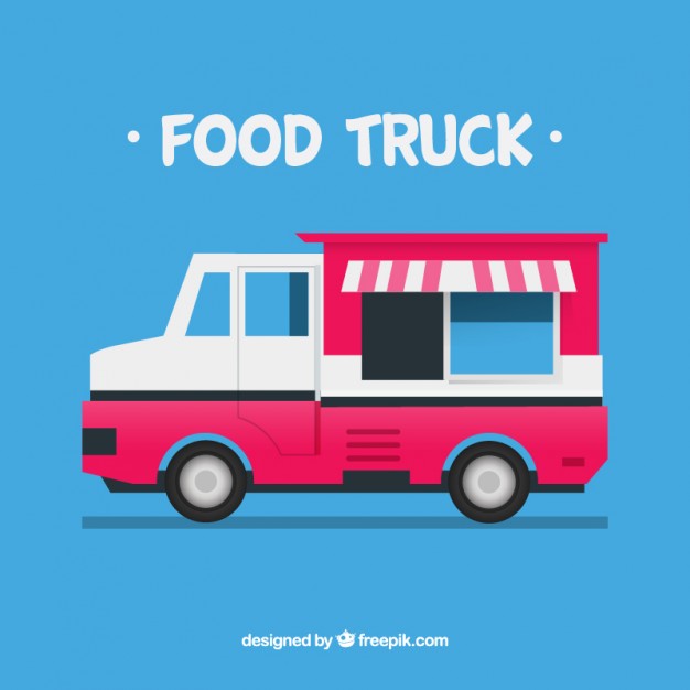 626x626 Pink Food Truck Vector Free Download